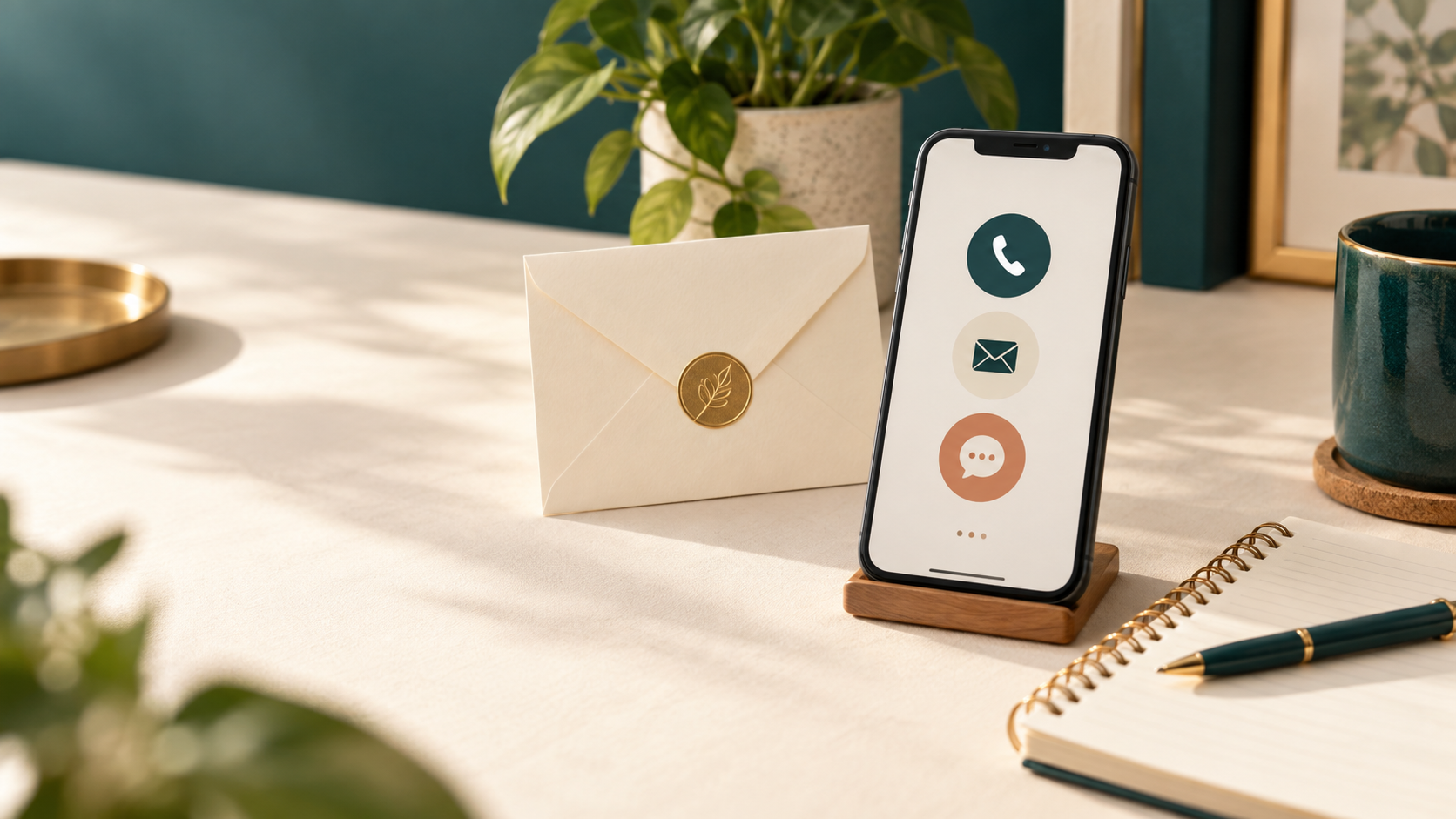 Professional contact options with phone and email